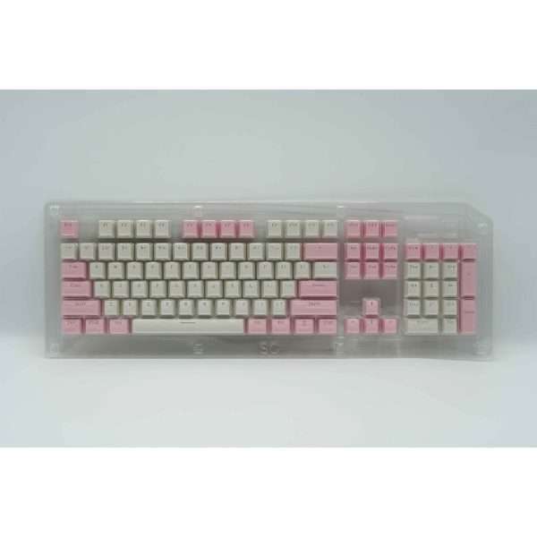 Logitech ABS Keycaps (Cherry Profile, Shine-through, Mid white-Side pink) - Image 1