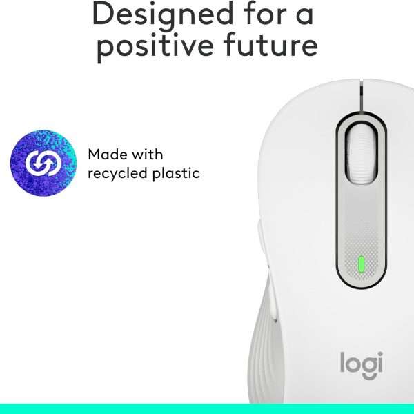 Logitech Signature M650 Wireless + Bluetooth Mouse (White) - Image 4
