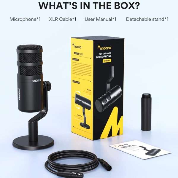 Maono PD100 Podcaster Dynamic XLR Microphone - Image 9