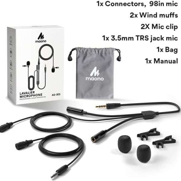 Maono AU-303 Omnidirectional 3.5mm lavalier microphone - Image 9