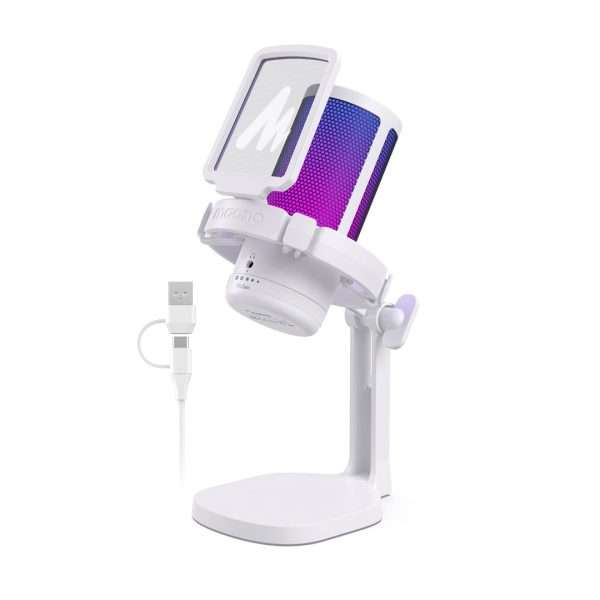 Maono DGM20 Condenser USB Gaming RGB Microphone (White)
