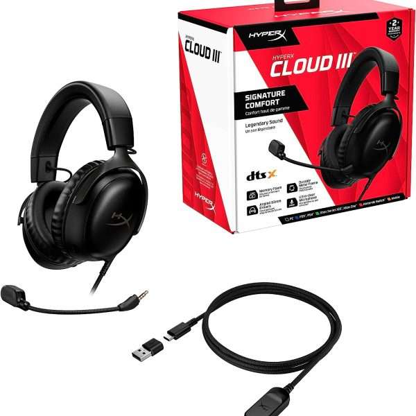 HyperX Cloud 3 Wired Gaming Headset (Black) - Image 8
