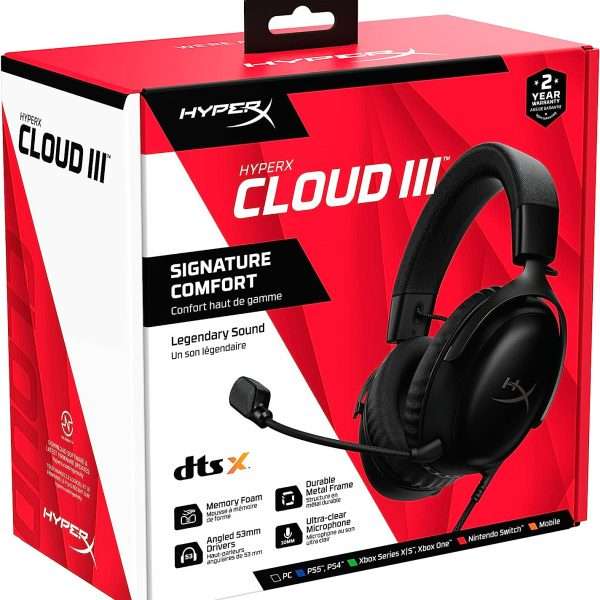 HyperX Cloud 3 Wired Gaming Headset (Black) - Image 9