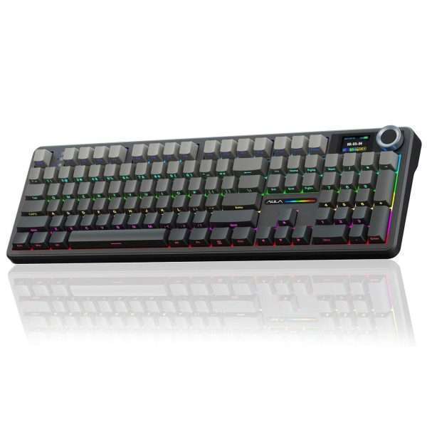 Aula F108 Pro Wireless + Bluetooth HotSwap Mechanical RGB Gaming Keyboard (Gradient Black)