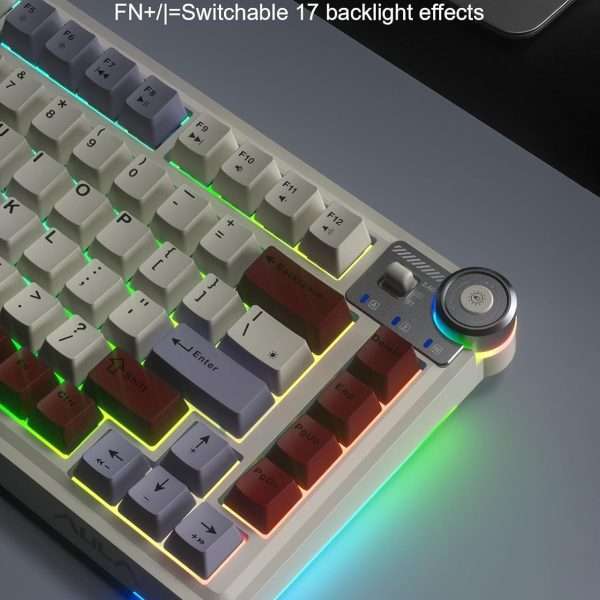 Aula AU75 Wireless + Bluetooth HotSwap Mechanical RGB Gaming Keyboard (Dark Green) - Image 4