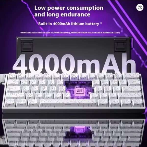 Aula Mini60HE Pro Wireless+Bluetooth Magnetic Keyboard (White) - Image 5