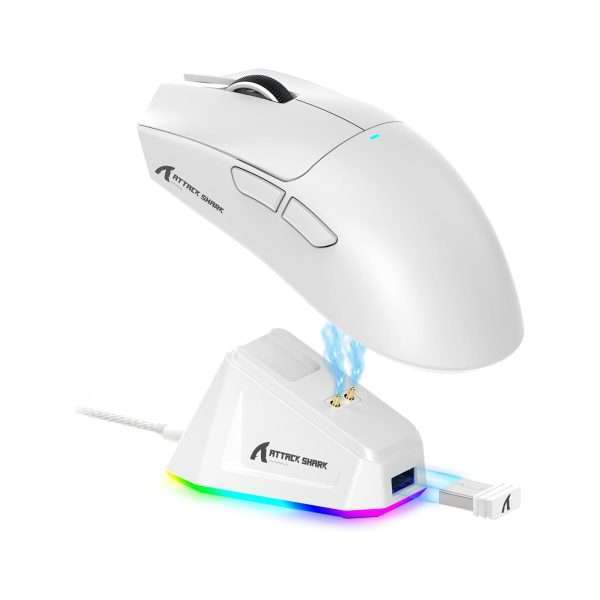 Attack Shark X11 Wireless + Bluetooth Gaming Mouse (White)