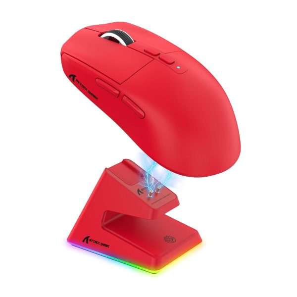 Attack Shark X6 Wireless + Bluetooth Gaming Mouse (Red)