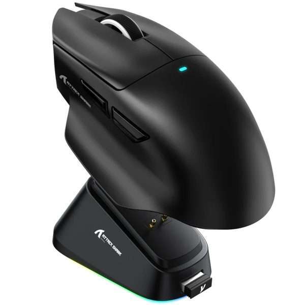 Attack Shark V6 Wireless + Bluetooth Gaming Mouse (Black)
